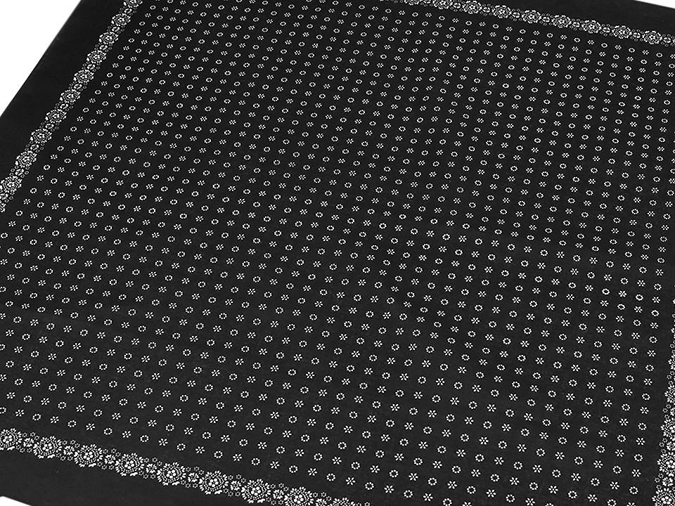 Batic bumbac, imprimeu floral, 70x70 cm - Alb (1 Bucată)