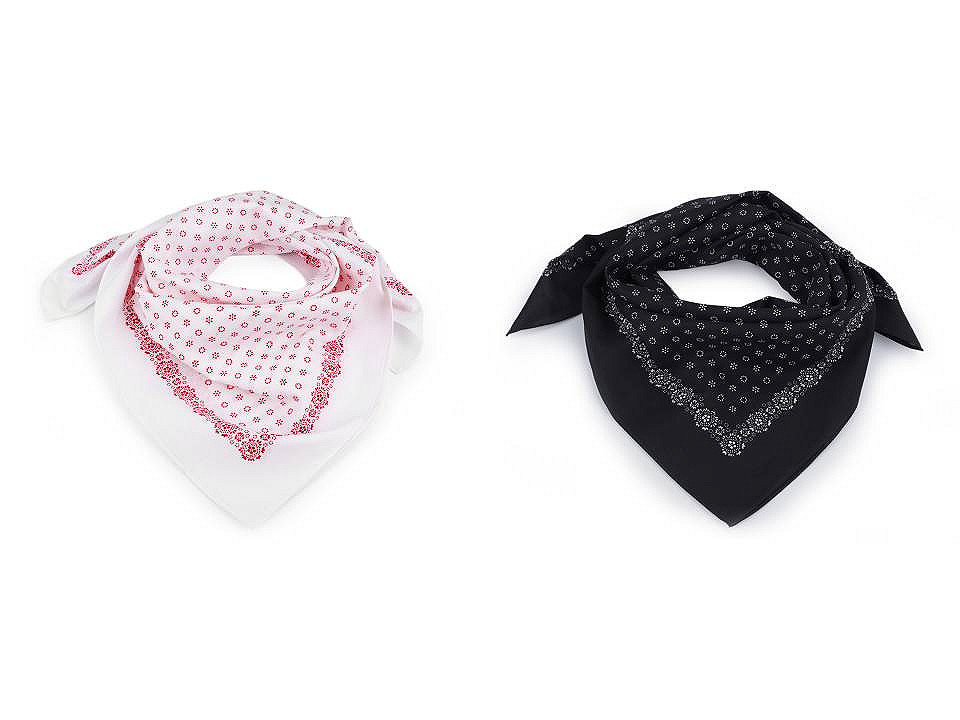 Batic bumbac, imprimeu floral, 70x70 cm - Alb (1 Bucată)