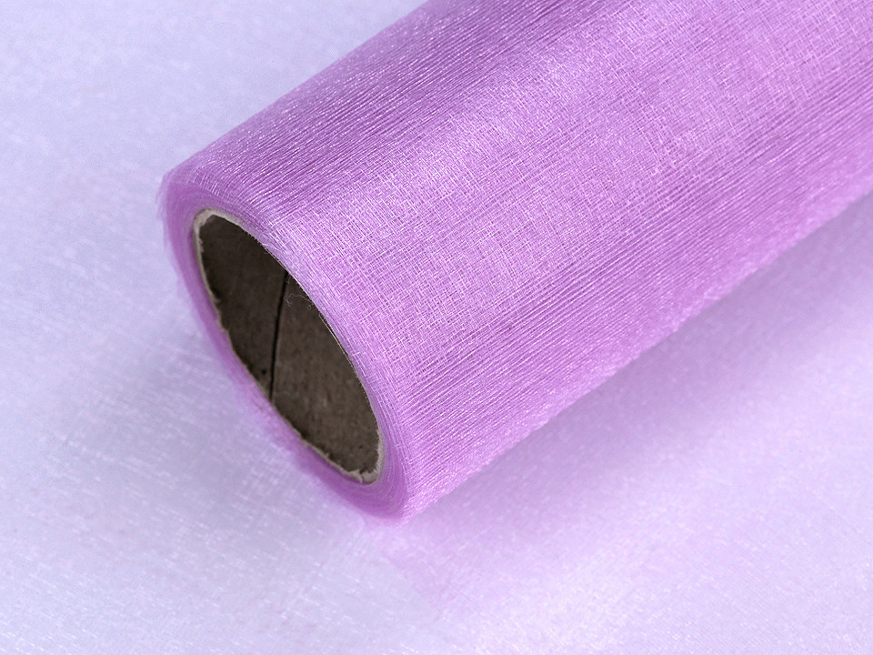 Organza, lățime 14,5 cm - Mov liliachiu (72 Metri)
