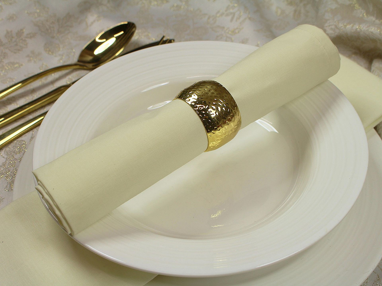 Șervețele bumbac, 45x45 cm - Crem deschis (2 Bucăți)