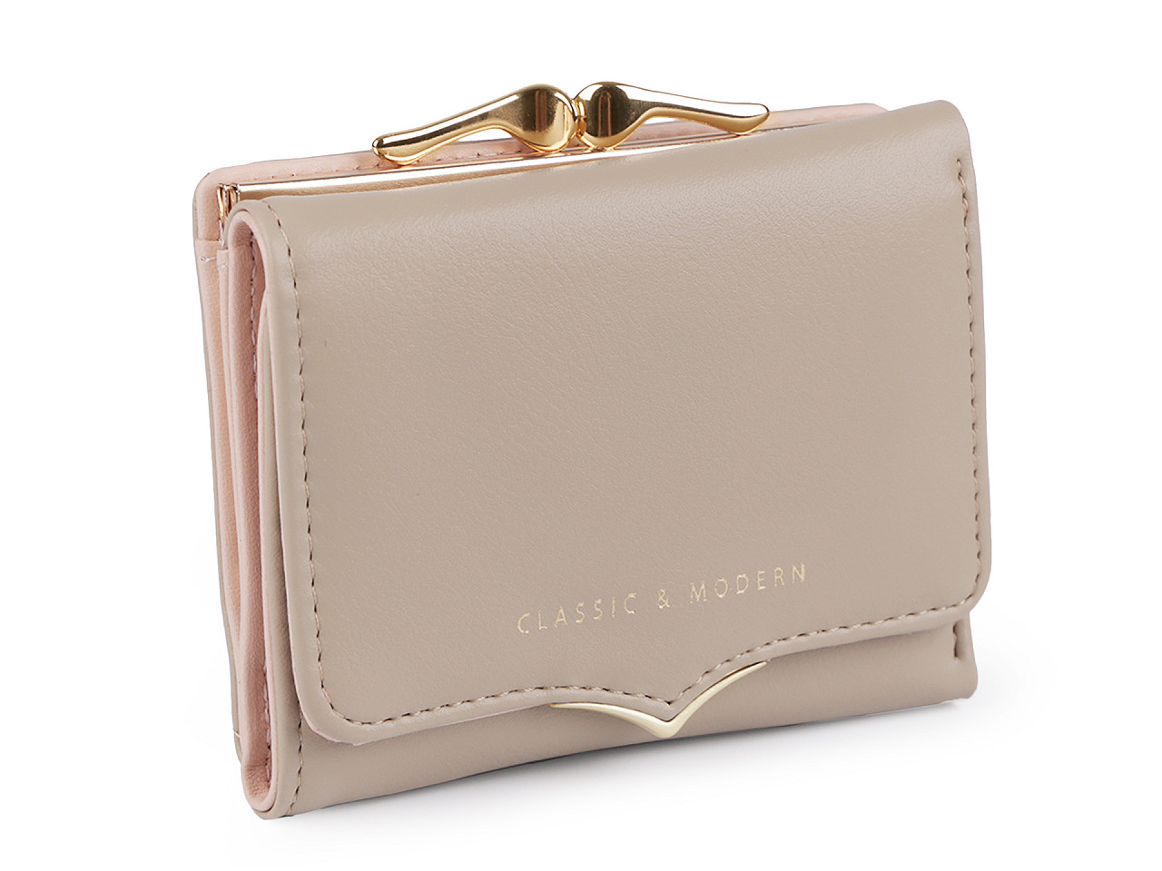 Portofel damă, 9x11 cm - Roz pudrat (1 Bucată)