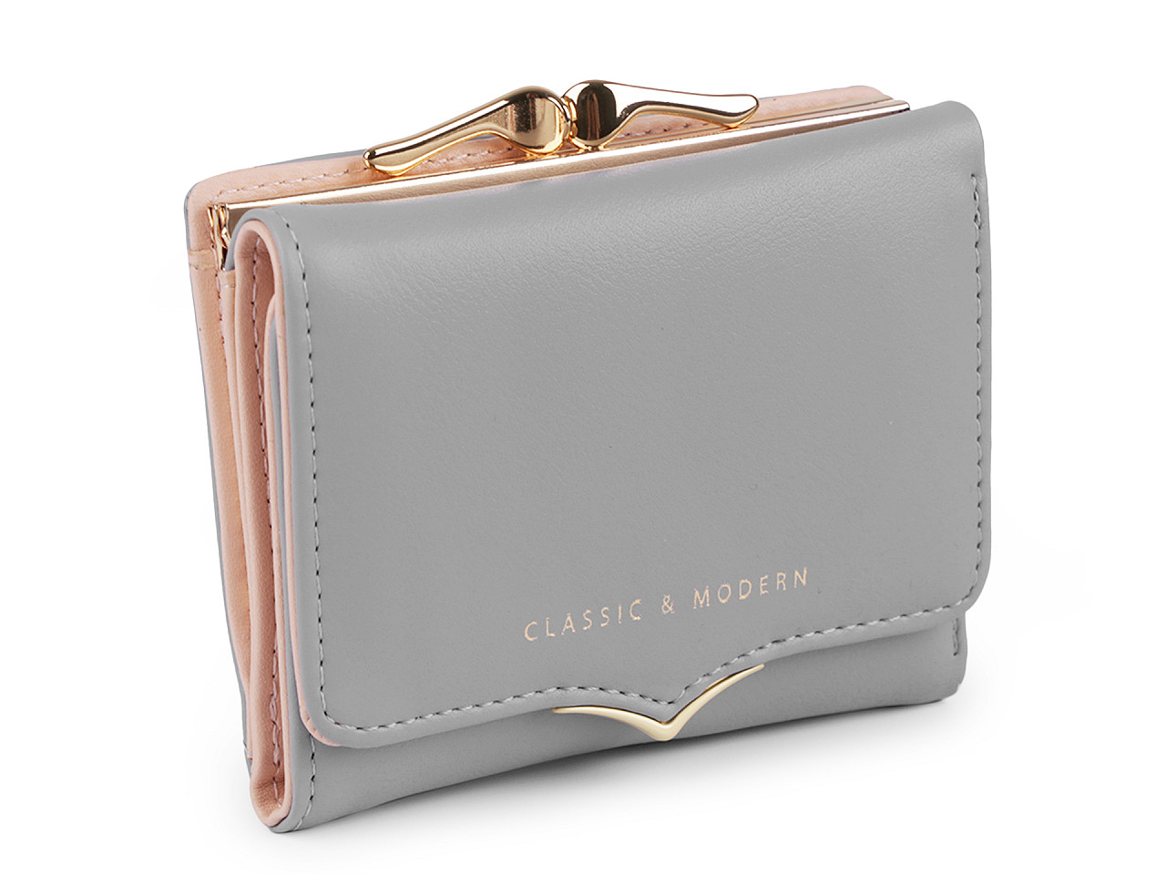 Portofel damă, 9x11 cm - Roz pudrat (1 Bucată)