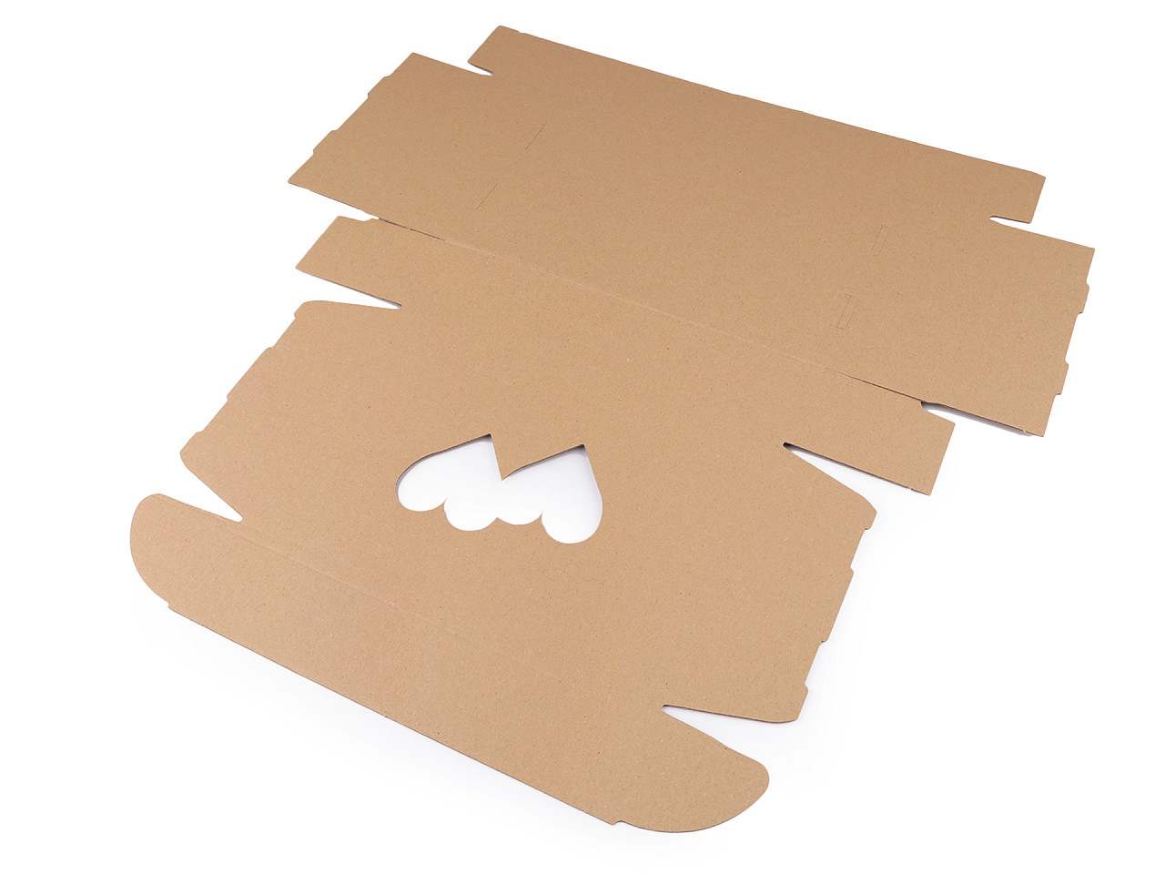 Cutie carton cu fereastră - inimă - Maro natural (10 Bucăți)