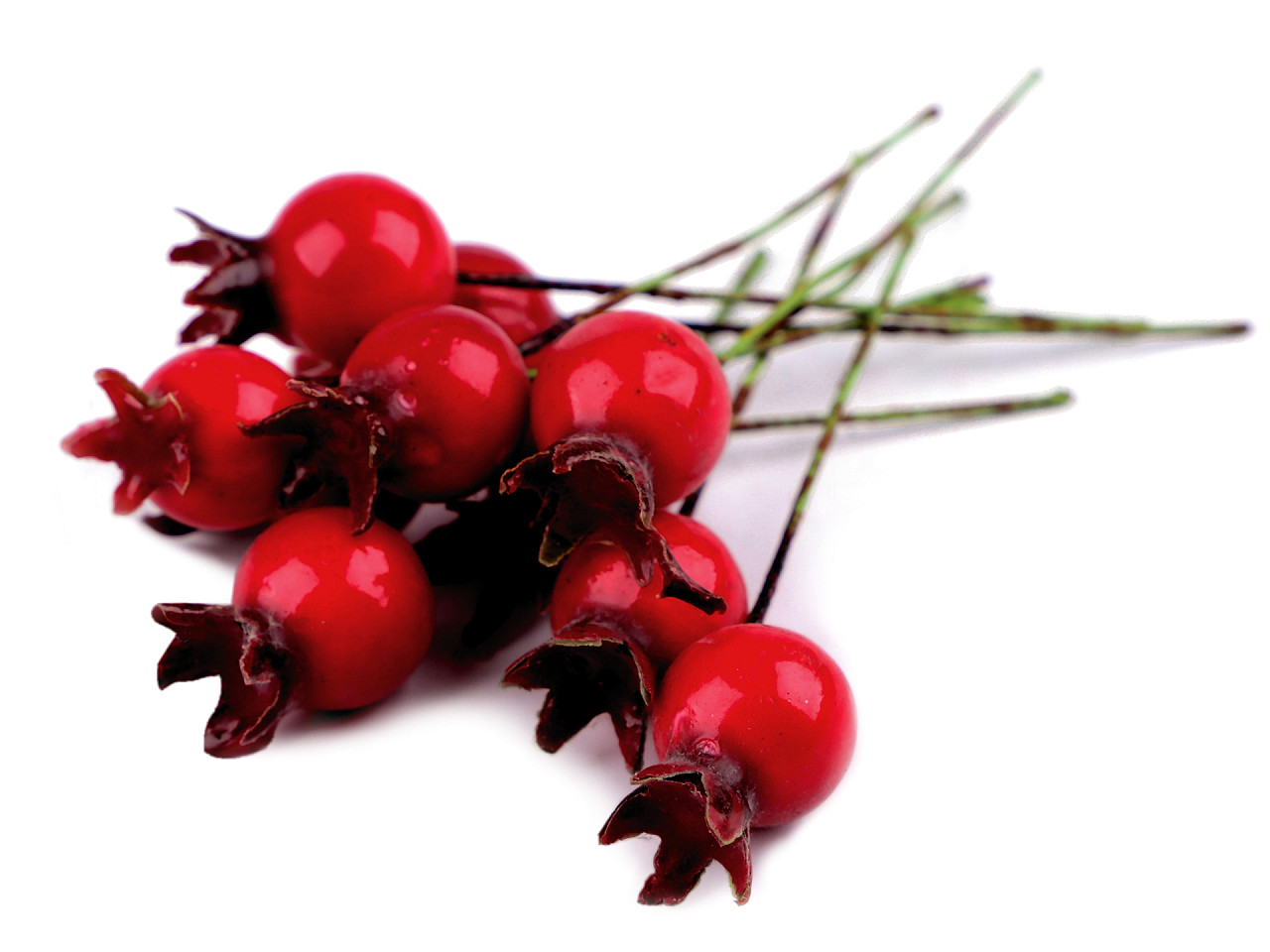 Măceșe artificiale decor - Roșu (10 Bucăți)