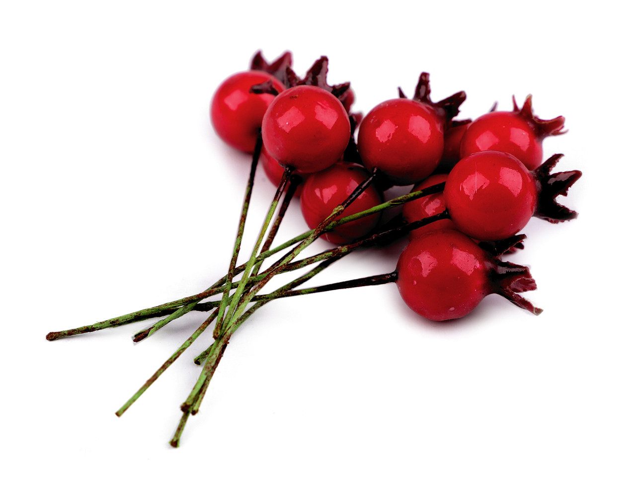 Măceșe artificiale decor - Roșu (10 Bucăți)