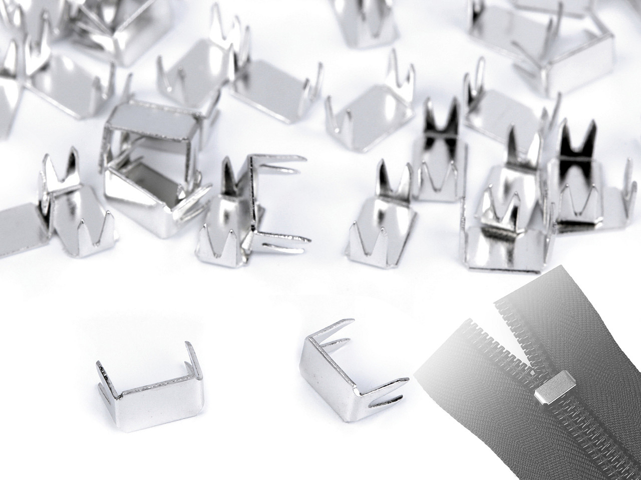 Opritor fermoar no 8 dolní partea inferioară - Nichel (20 Bucăți)