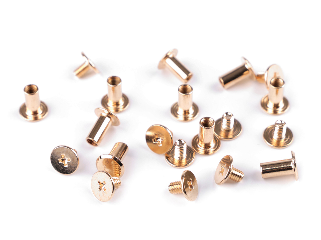 Butoni cu șurub pentru pielarie, ø10 mm - Auriu rose (50 Perechi) Butoni cu șurub pentru pielarie, ø10 mm - Auriu rose (50 Perechi)