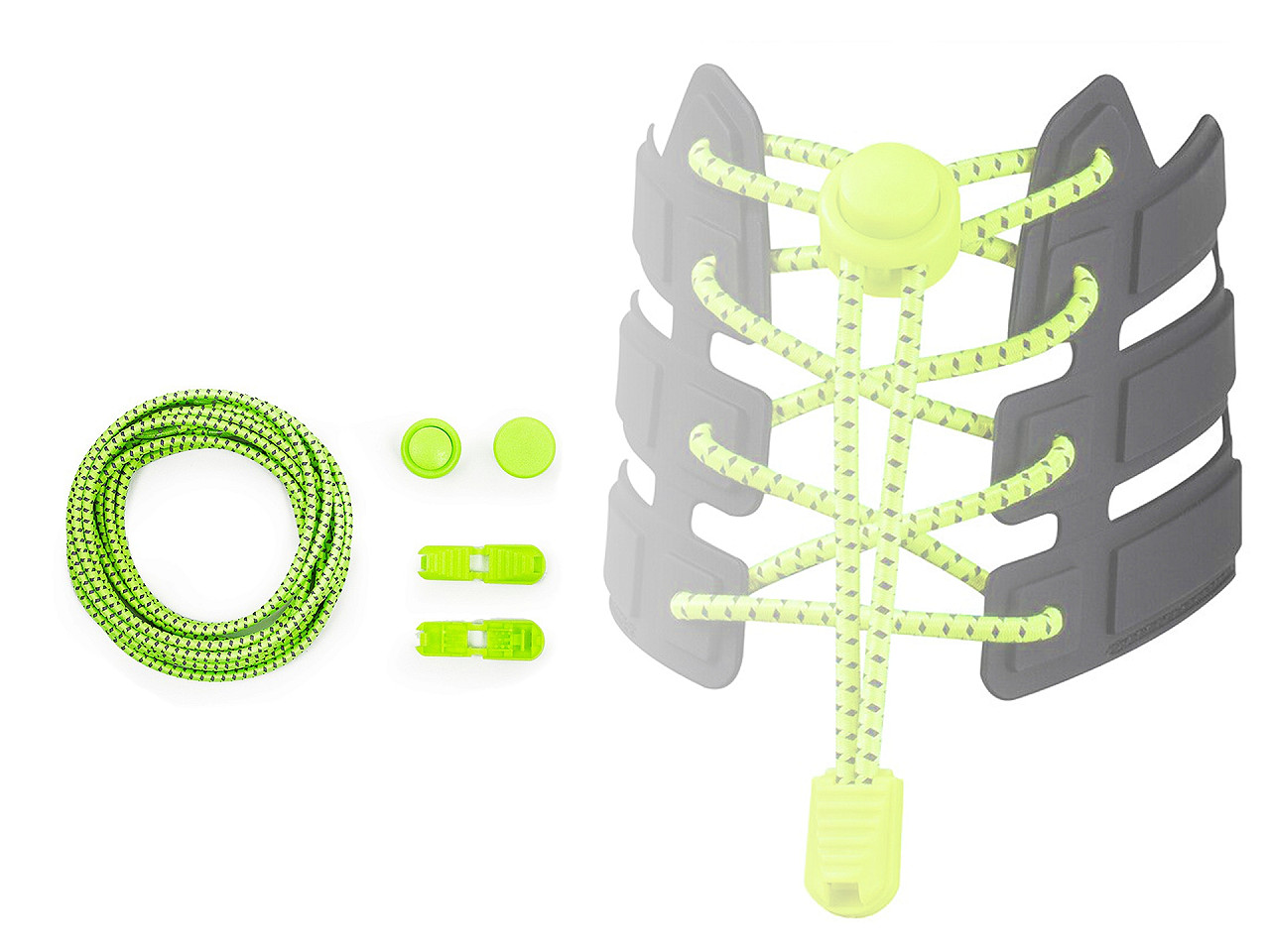 Șireturi reflectorizante, lungime 120 cm - Gri neutral (1 Pereche)