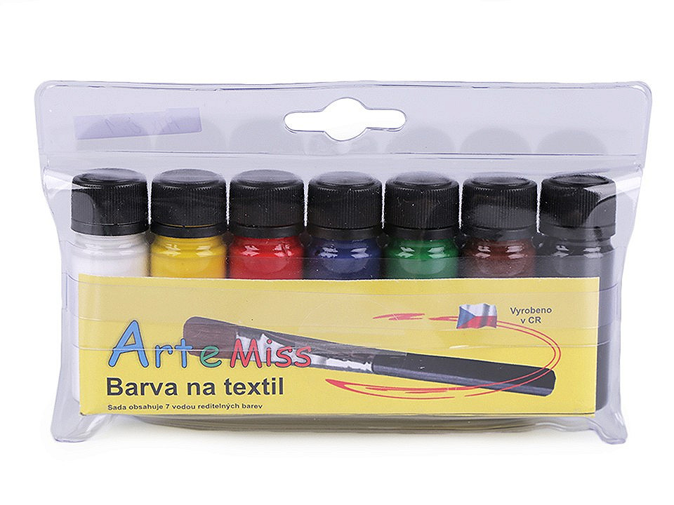 Set 7 culori pentru materiale textile art e miss, fluorescente - Mix nr. 3 (1 Set)