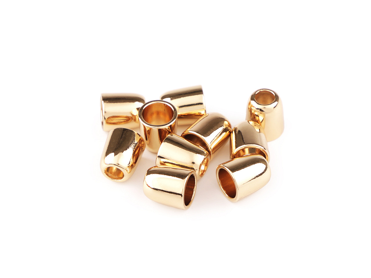 Ornament metalic / capăt șnur,  ø5 mm - Auriu rose (2 Bucăți)