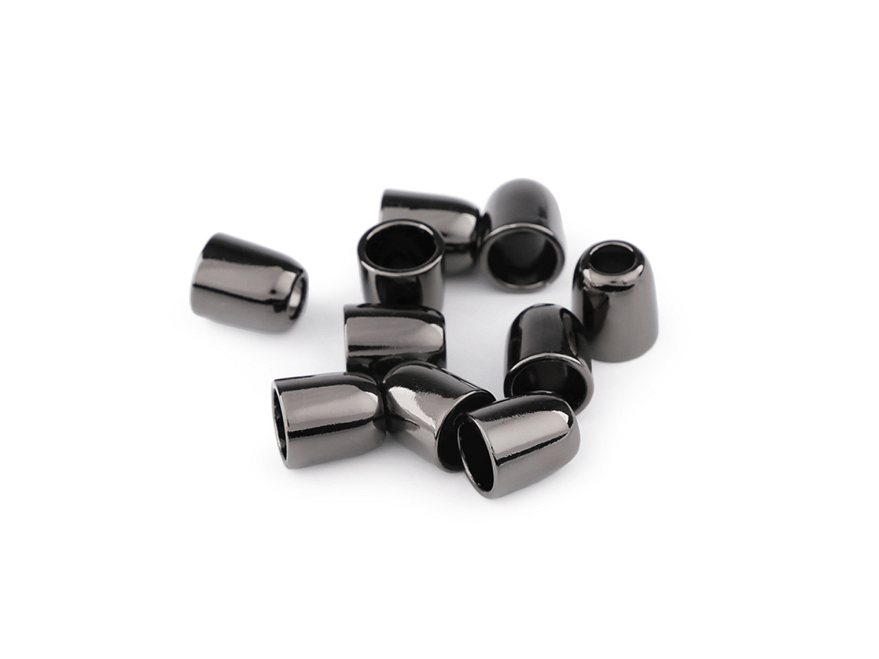 Ornament metalic / capăt șnur,  ø5 mm - Auriu rose (2 Bucăți)