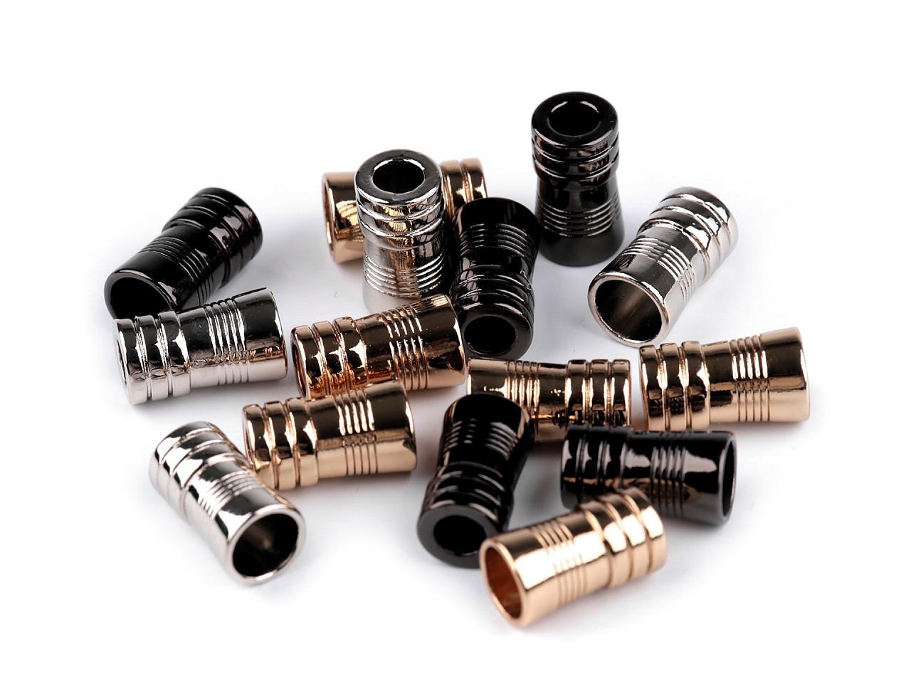 Terminație  snur ø5 mm / ornament metalic - Nichel negru (2 Bucăți)