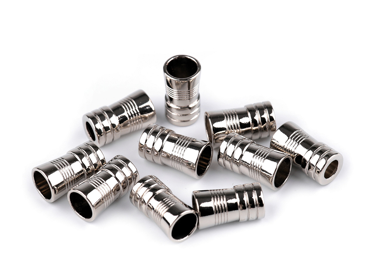 Terminație  snur ø5 mm / ornament metalic - Nichel negru (2 Bucăți)