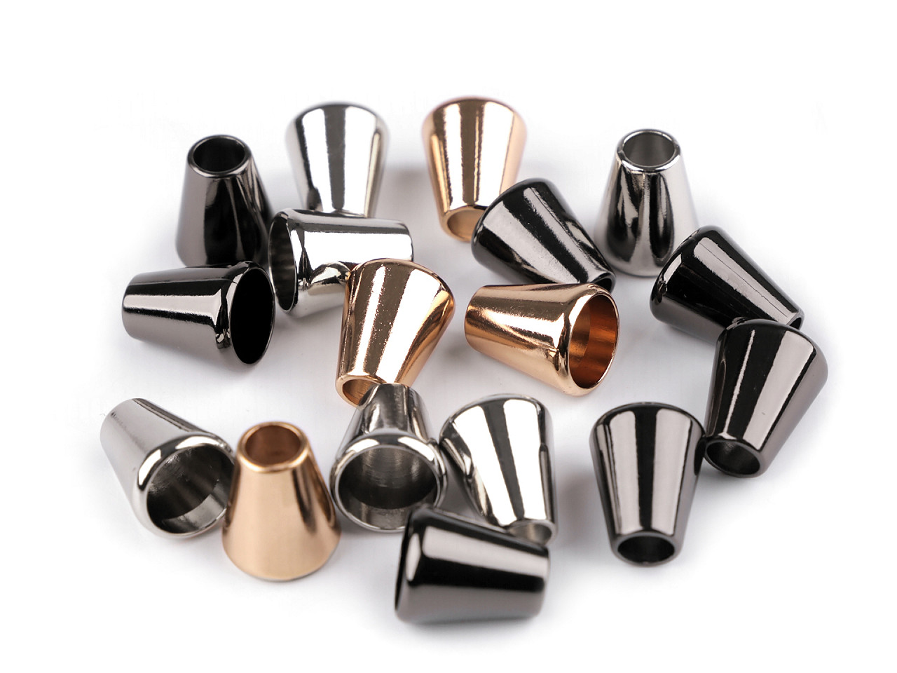 Terminație  pentru șnur ø5,5 mm / ornament metalic - Auriu rose (2 Bucăți)