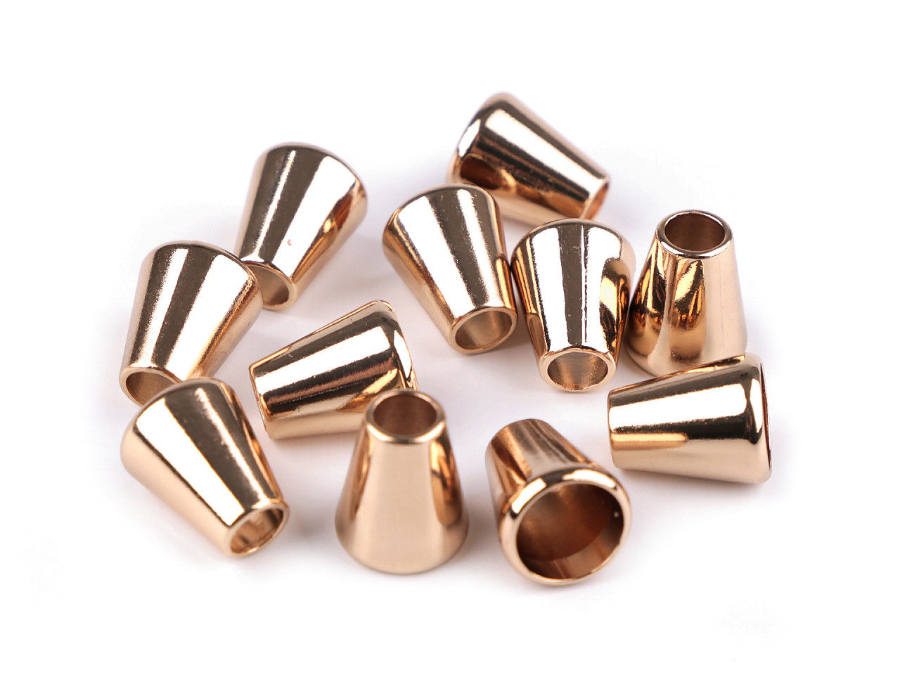 Terminație  pentru șnur ø5,5 mm / ornament metalic - Auriu rose (2 Bucăți)