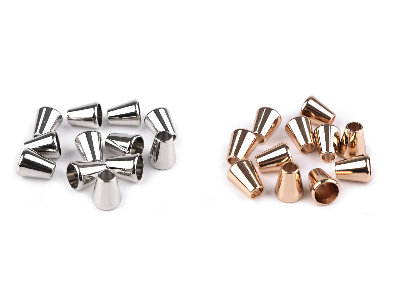 Terminație  pentru șnur ø5,5 mm / ornament metalic - Auriu rose (2 Bucăți)