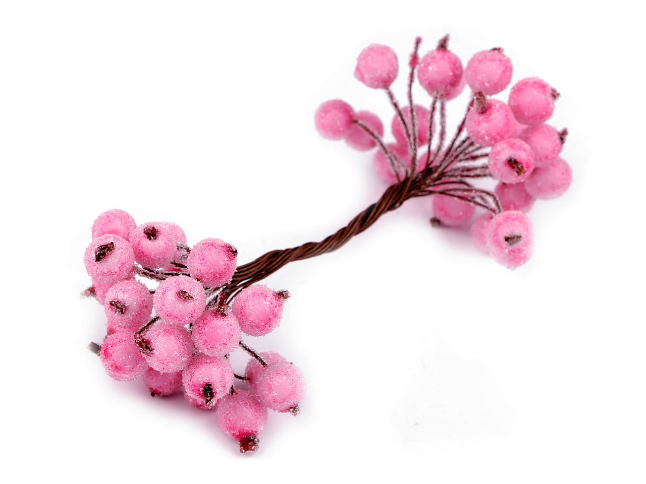 Crenguță cu bobițe artificiale pentru aranjamente - Alb (20 Bucăți)