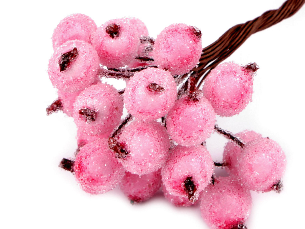 Crenguță cu bobițe artificiale pentru aranjamente - Alb (20 Bucăți)