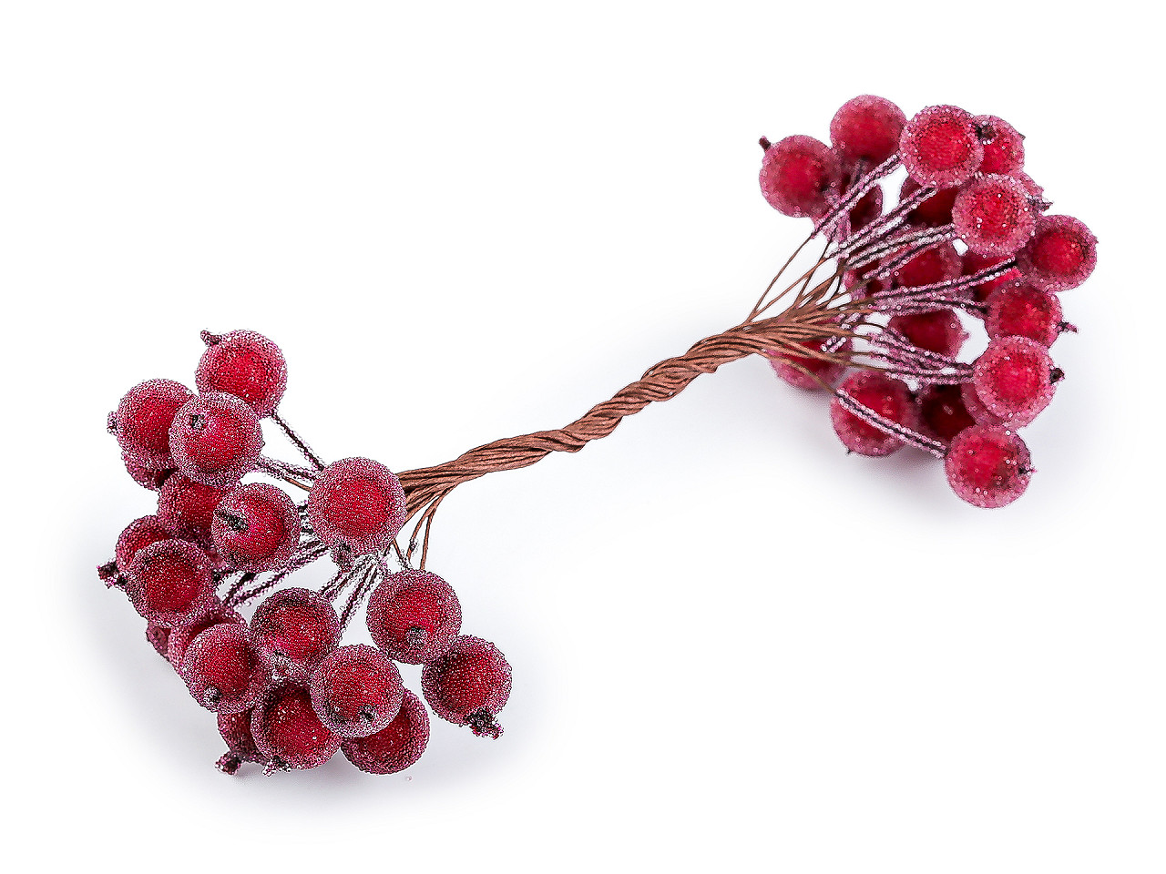 Crenguță cu bobițe artificiale pentru aranjamente - Alb (20 Bucăți)