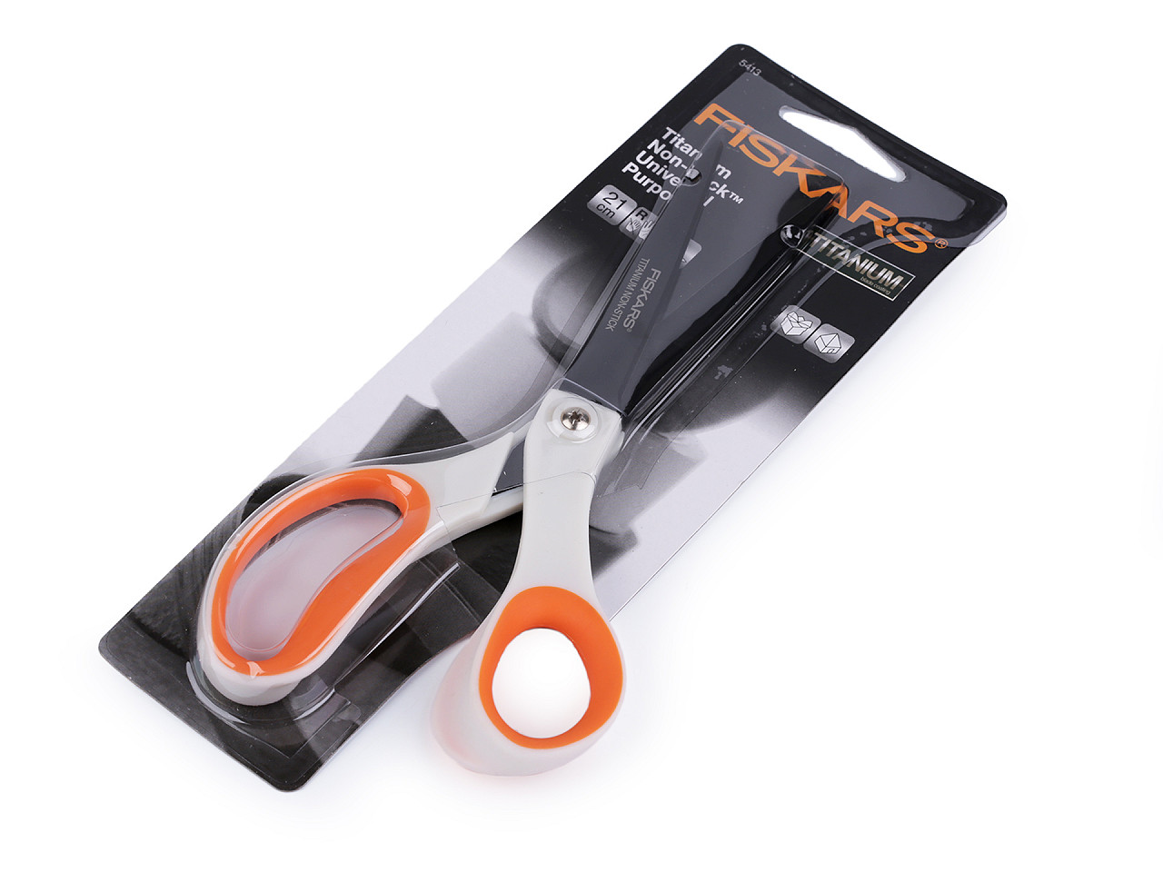 Foarfece fiskars titan, lungime 21 cm - Alb (1 Bucată)