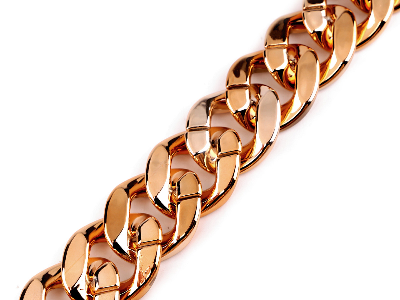 Lanț design pentru decorarea articolelor de îmbrăcăminte și accesorii, lățime 34 mm - Auriu clasic (1 Metru)