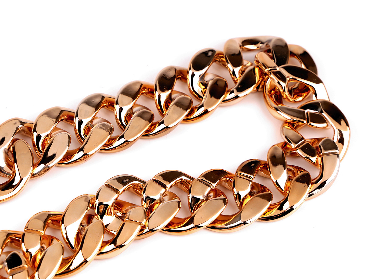 Lanț design pentru decorarea articolelor de îmbrăcăminte și accesorii, lățime 34 mm - Auriu clasic (1 Metru)