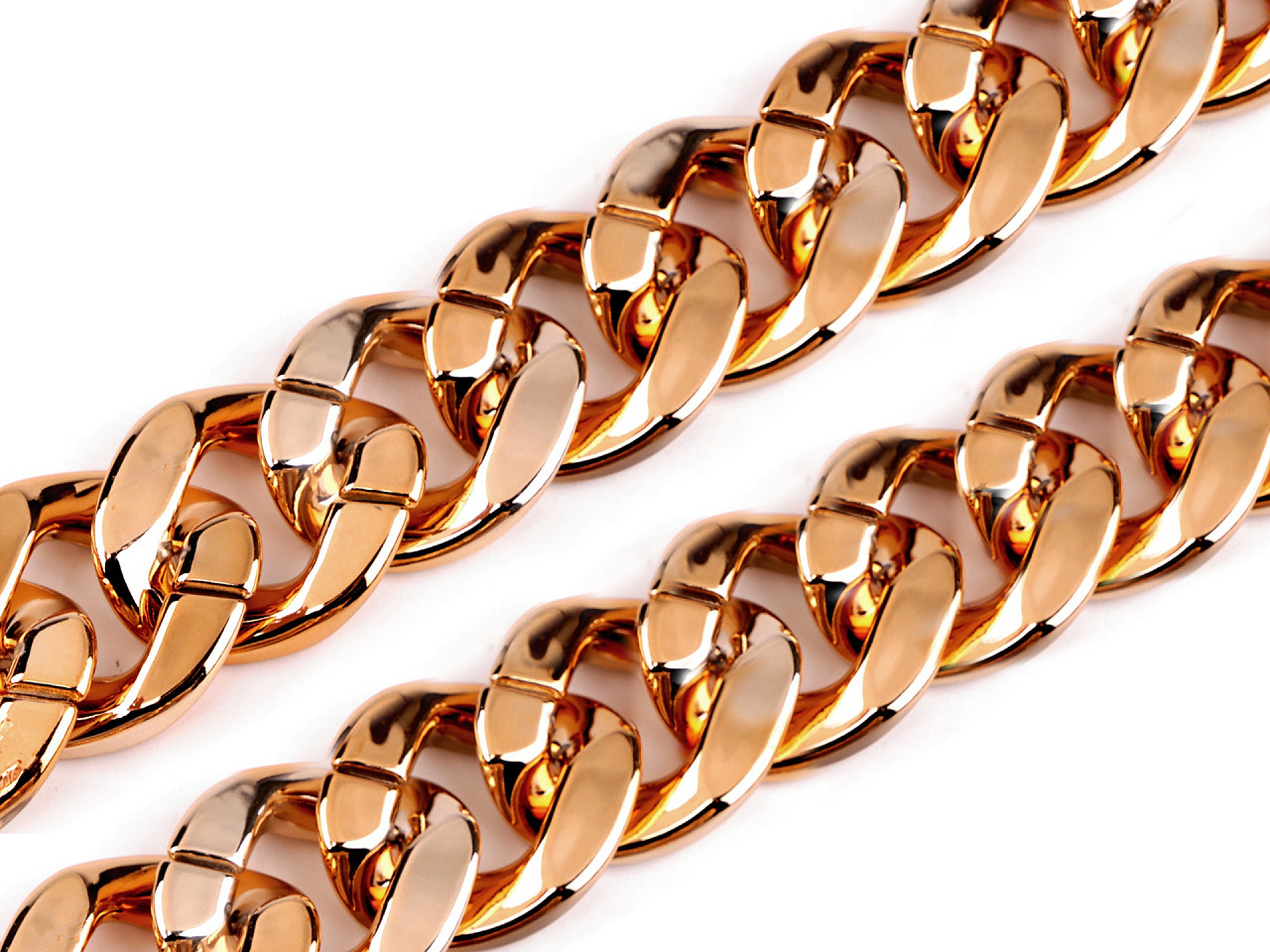 Lanț design pentru decorarea articolelor de îmbrăcăminte și accesorii, lățime 34 mm - Auriu clasic (1 Metru)