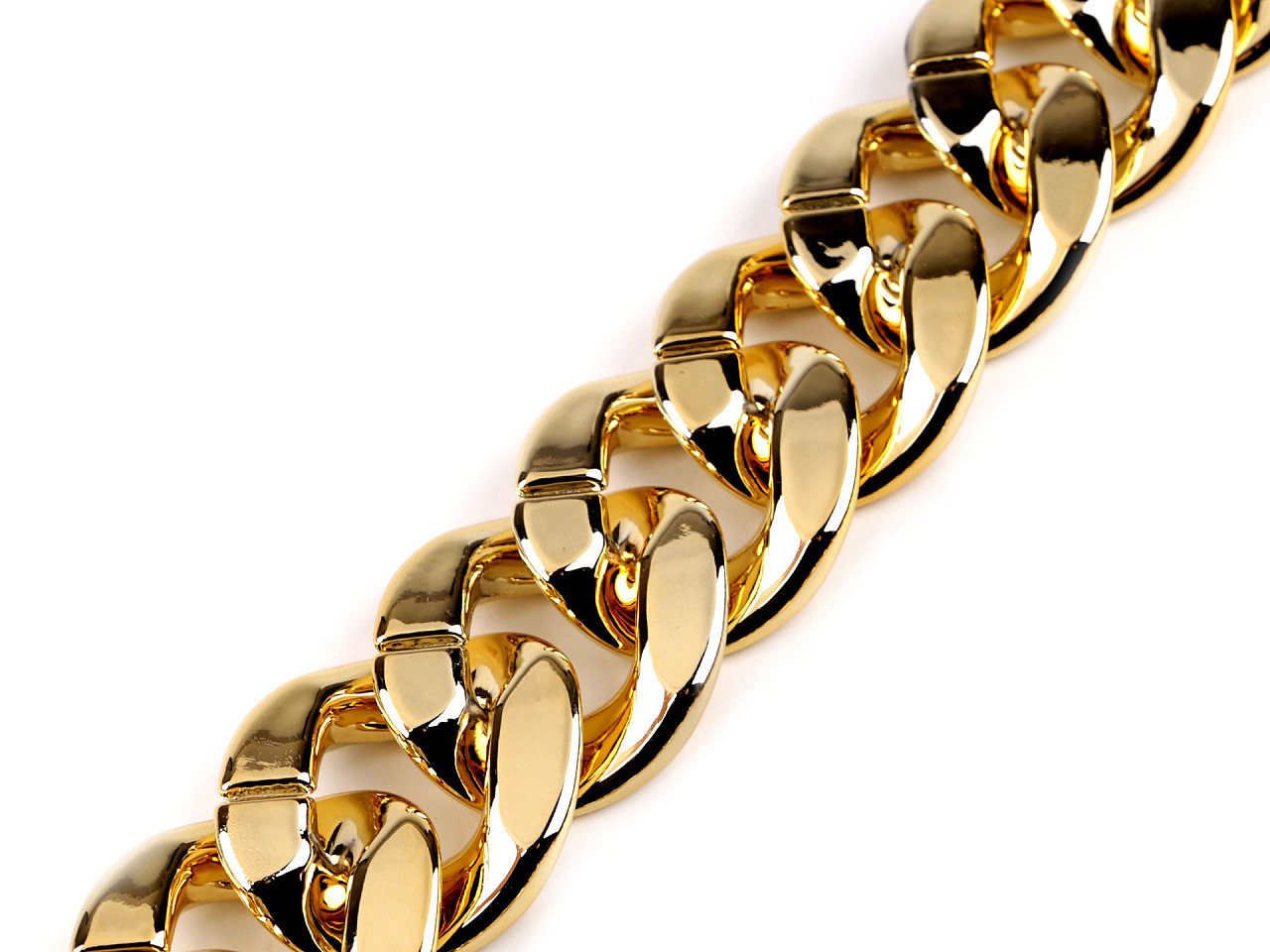 Lanț design pentru decorarea articolelor de îmbrăcăminte și accesorii, lățime 34 mm - Auriu clasic (1 Metru)