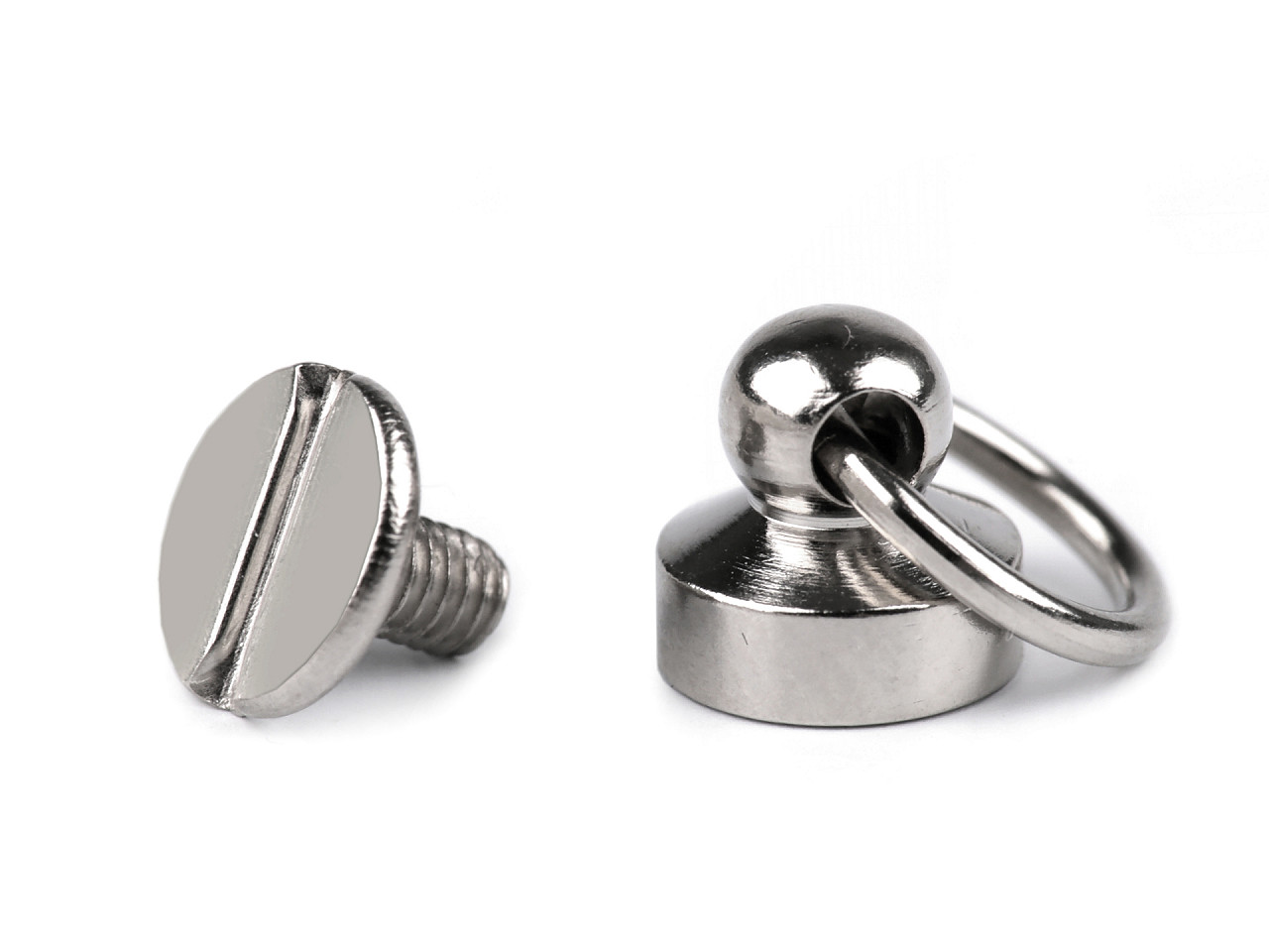 Butoni cu șurub pentru pielarie, ø8 mm - Nichel (4 Perechi)