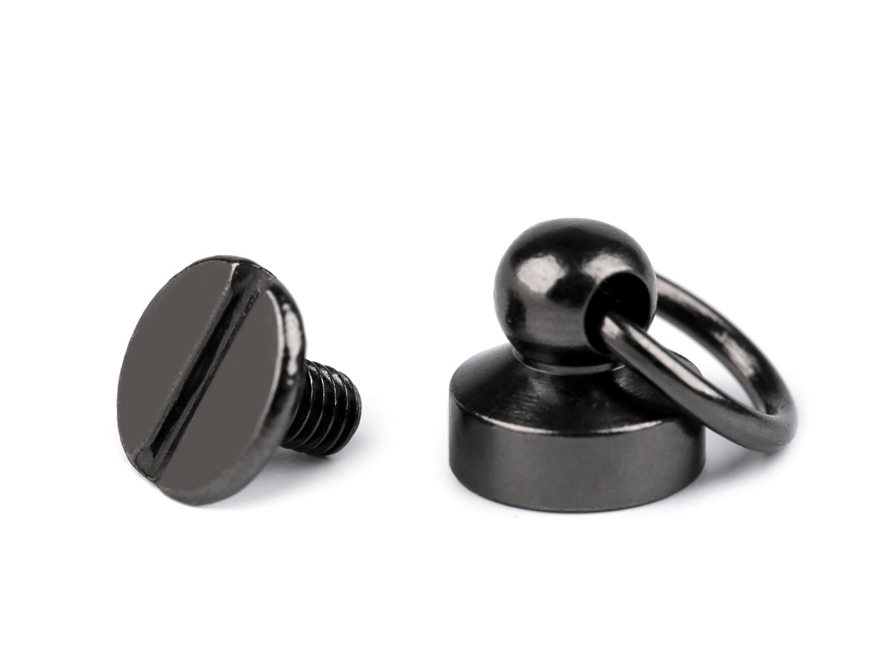 Butoni cu șurub pentru pielarie, ø8 mm - Nichel (4 Perechi)