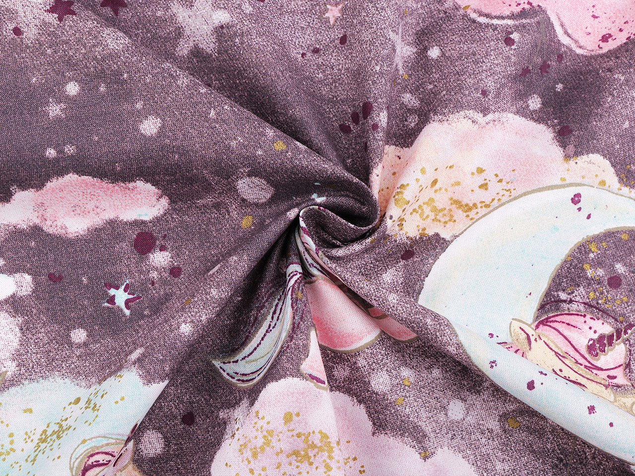 Bumbac imprimat cu motive pentru copii - Verde mentă (1 Metru)