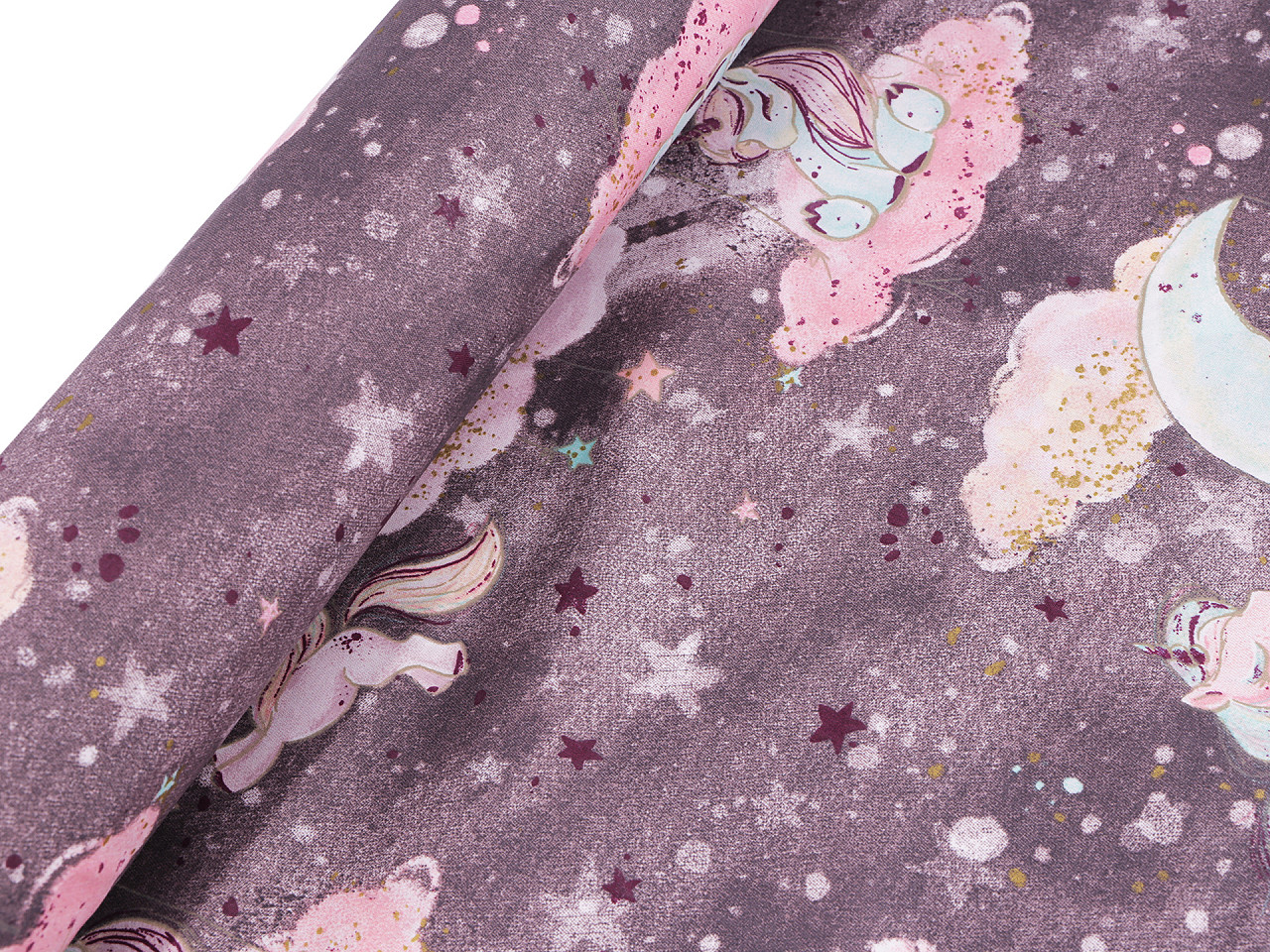 Bumbac imprimat cu motive pentru copii - Verde mentă (1 Metru)