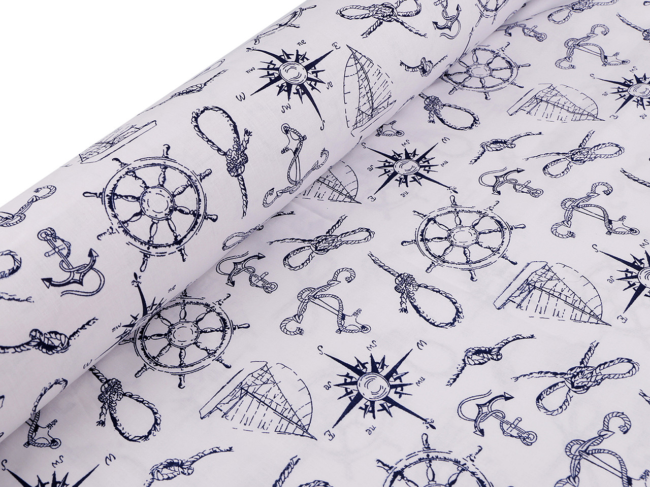 Bumbac imprimat - Albastru închis (1 Metru)