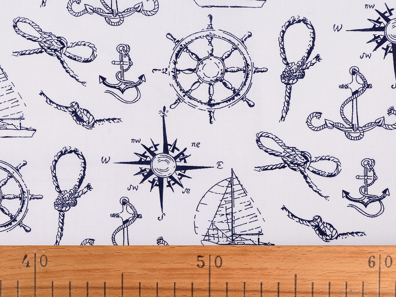 Bumbac imprimat - Albastru închis (1 Metru)