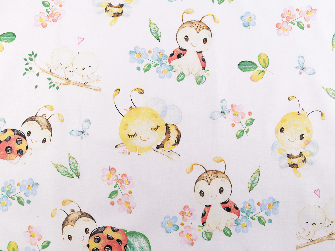 Bumbac imprimat - Alb (1 Metru)