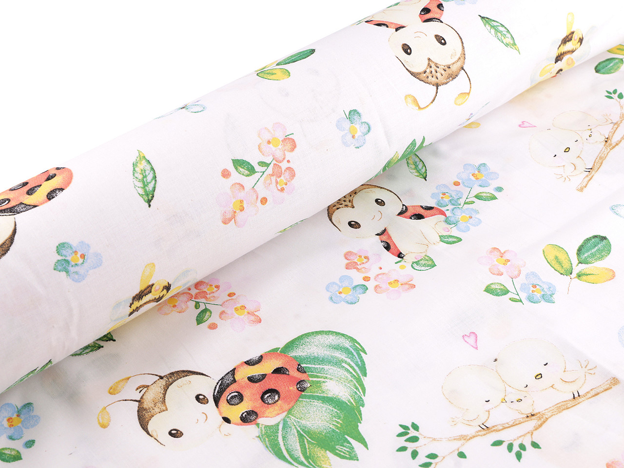 Bumbac imprimat - Alb (1 Metru)