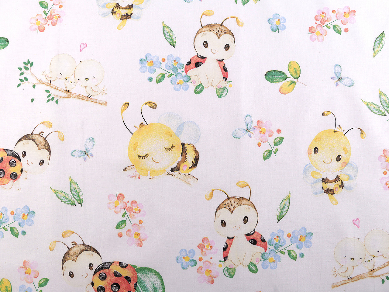 Bumbac imprimat - Alb (1 Metru)