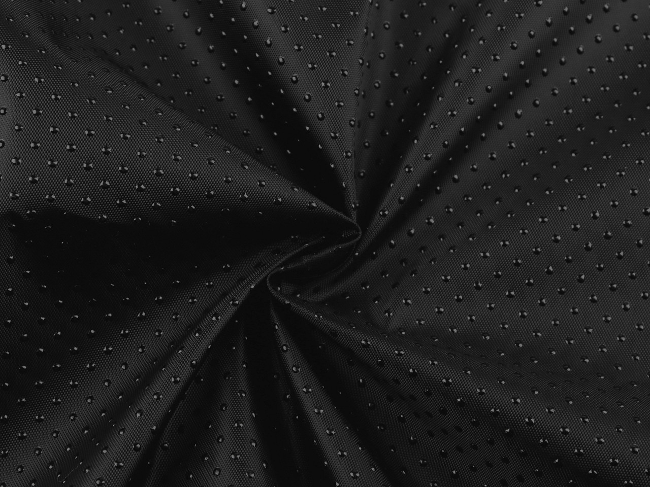 Material textil antiderapant cu puncte pu - Negru (1 Metru)