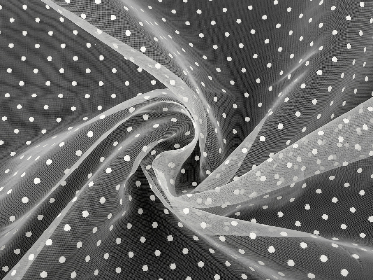 Organza cu buline - Albastru deschis (10 Metri)