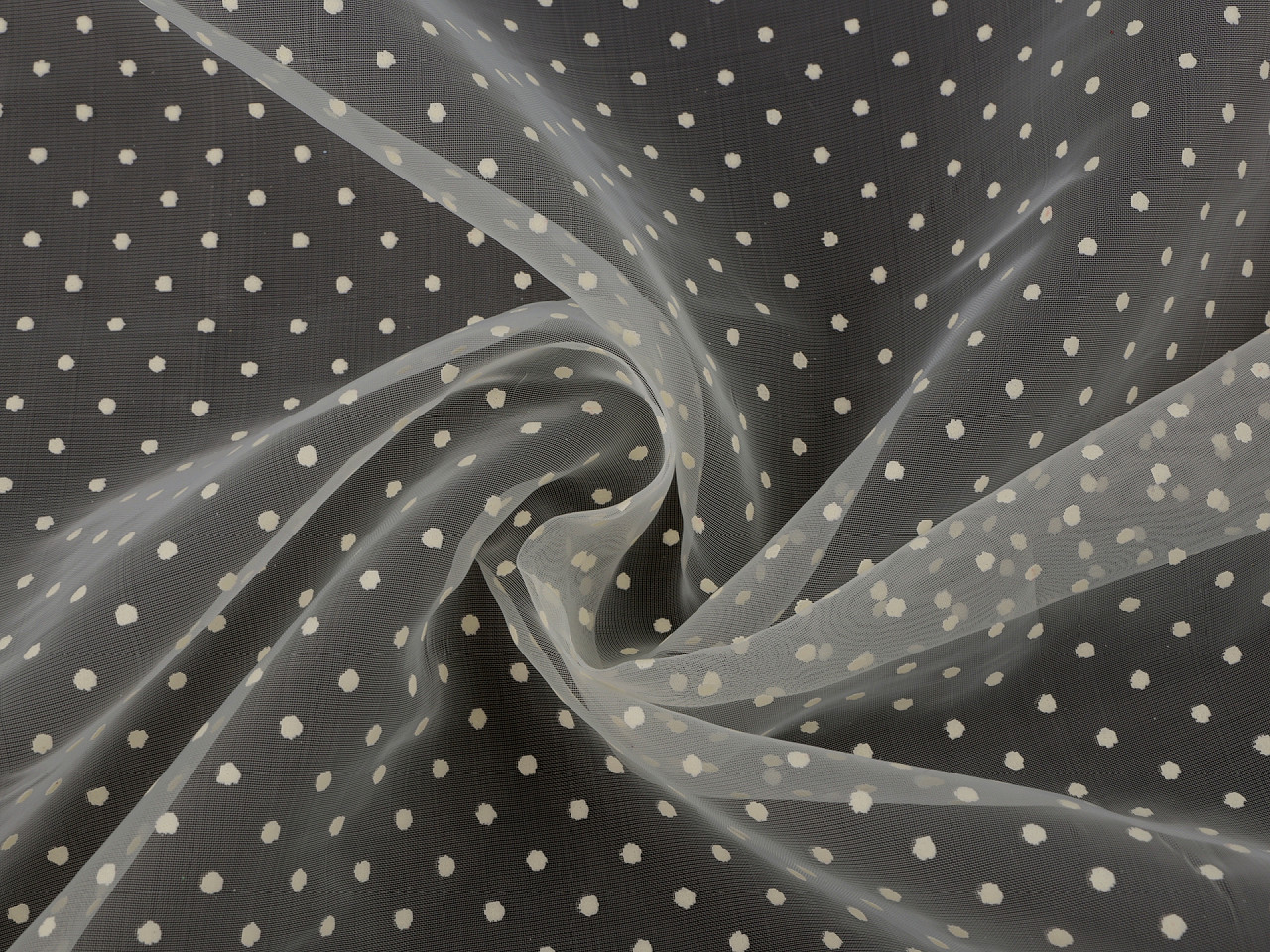 Organza cu buline - Albastru deschis (10 Metri)