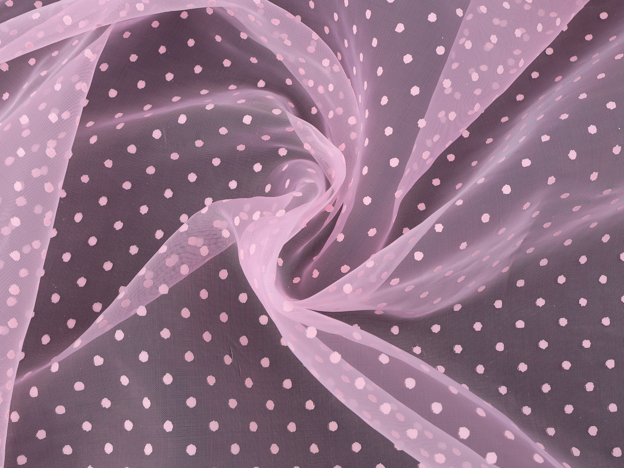 Organza cu buline - Albastru deschis (10 Metri)