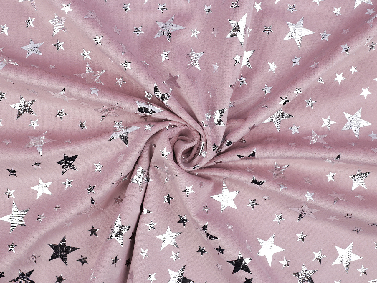 Catifea cu imprimeu steluțe - Bej deschis (1 Metru)