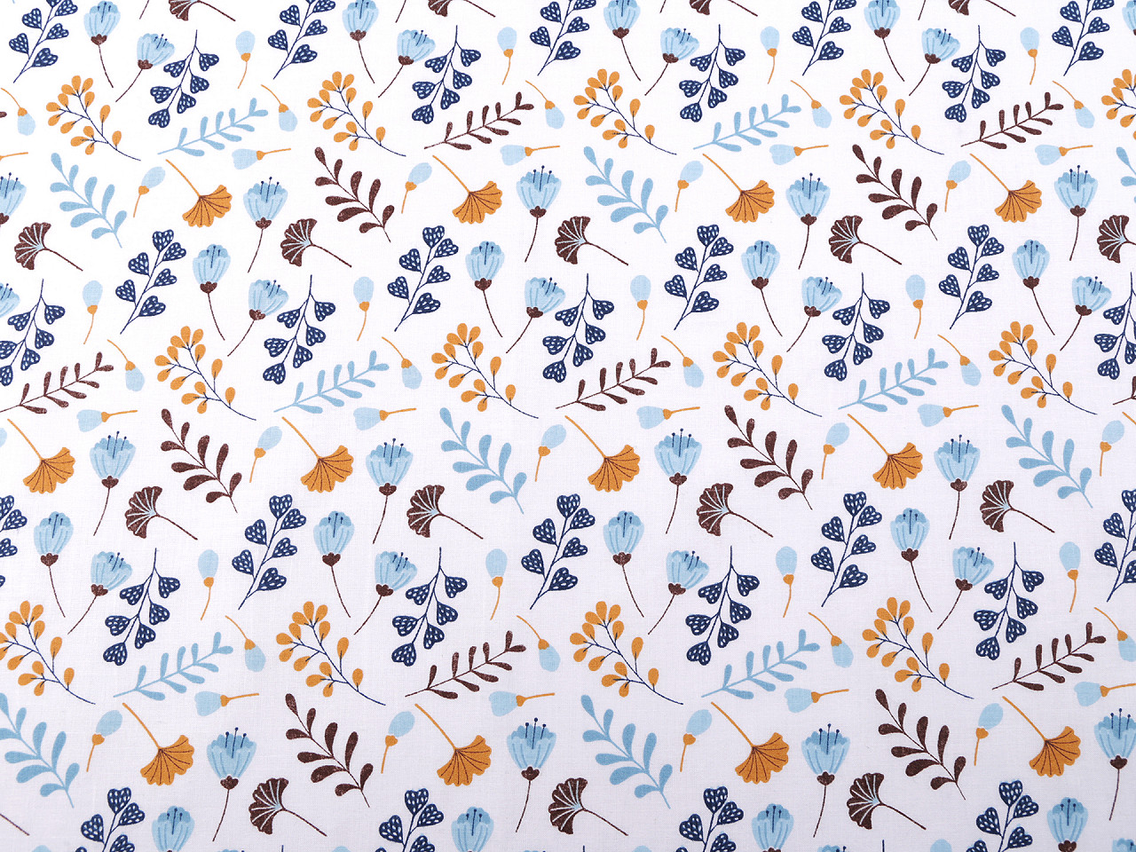 Țesătură de bumbac / pânză flori și frunze - Roz deschis (1 Metru)