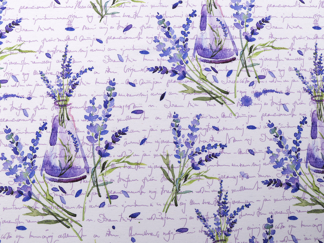 Tesatura decorativa loneta lavanda - Alb (1 Metru)