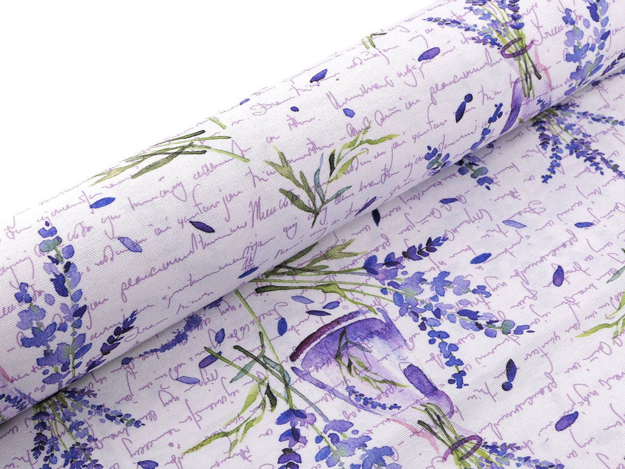 Tesatura decorativa loneta lavanda - Alb (1 Metru)