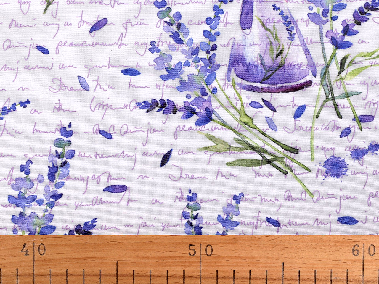 Tesatura decorativa loneta lavanda - Alb (1 Metru)