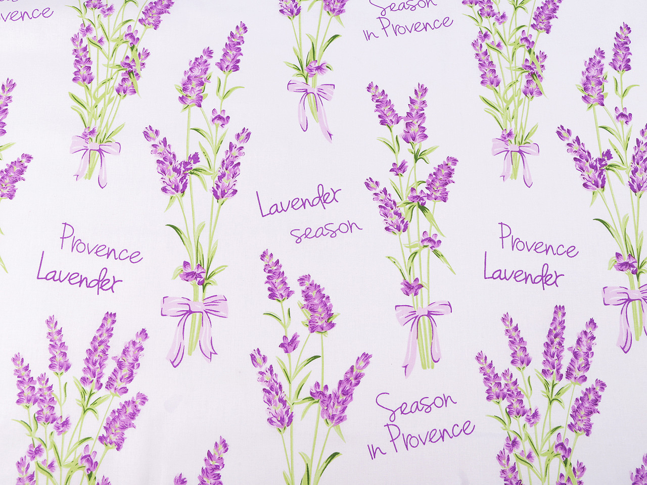 Țesătură / pânză din bumbac lavandă - Alb (1 Metru)