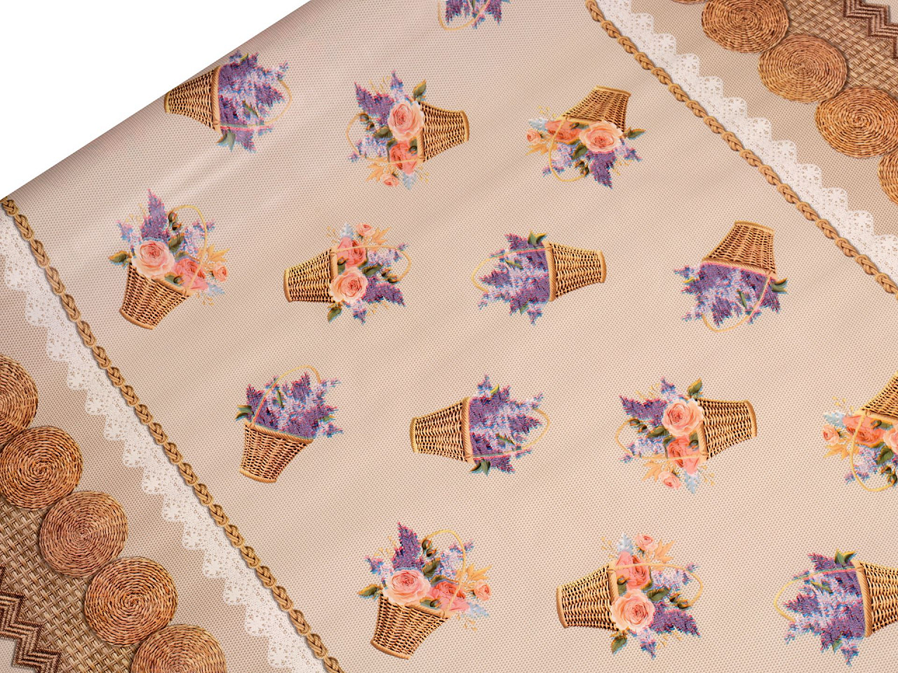 Material fata de masa pvc cu dos textil - Bej deschis (1 Metru)