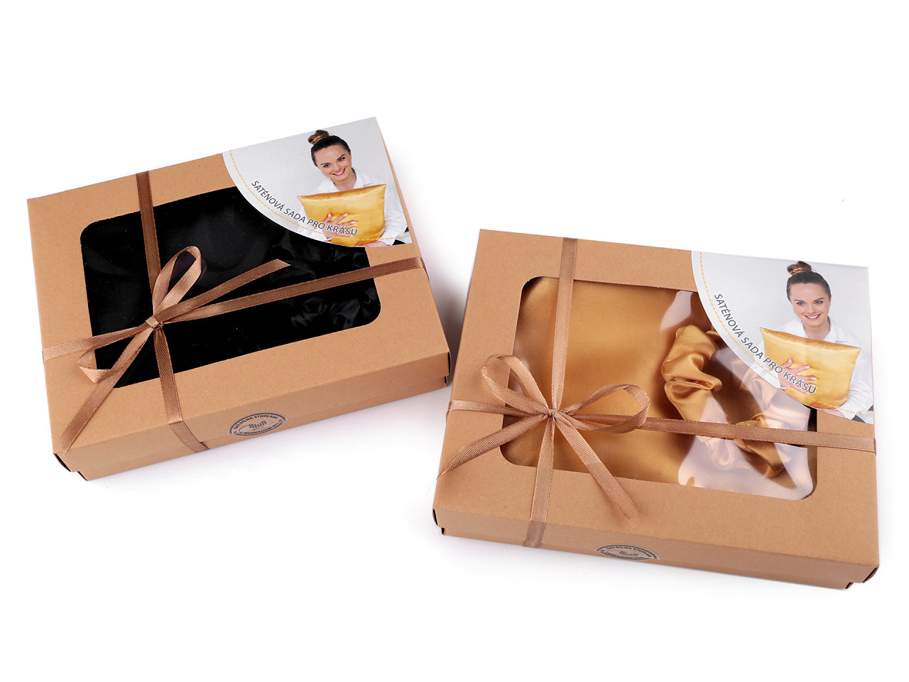 Set de dormit, fata de perna din satin si elastic de par - Roșu (1 Bucată)