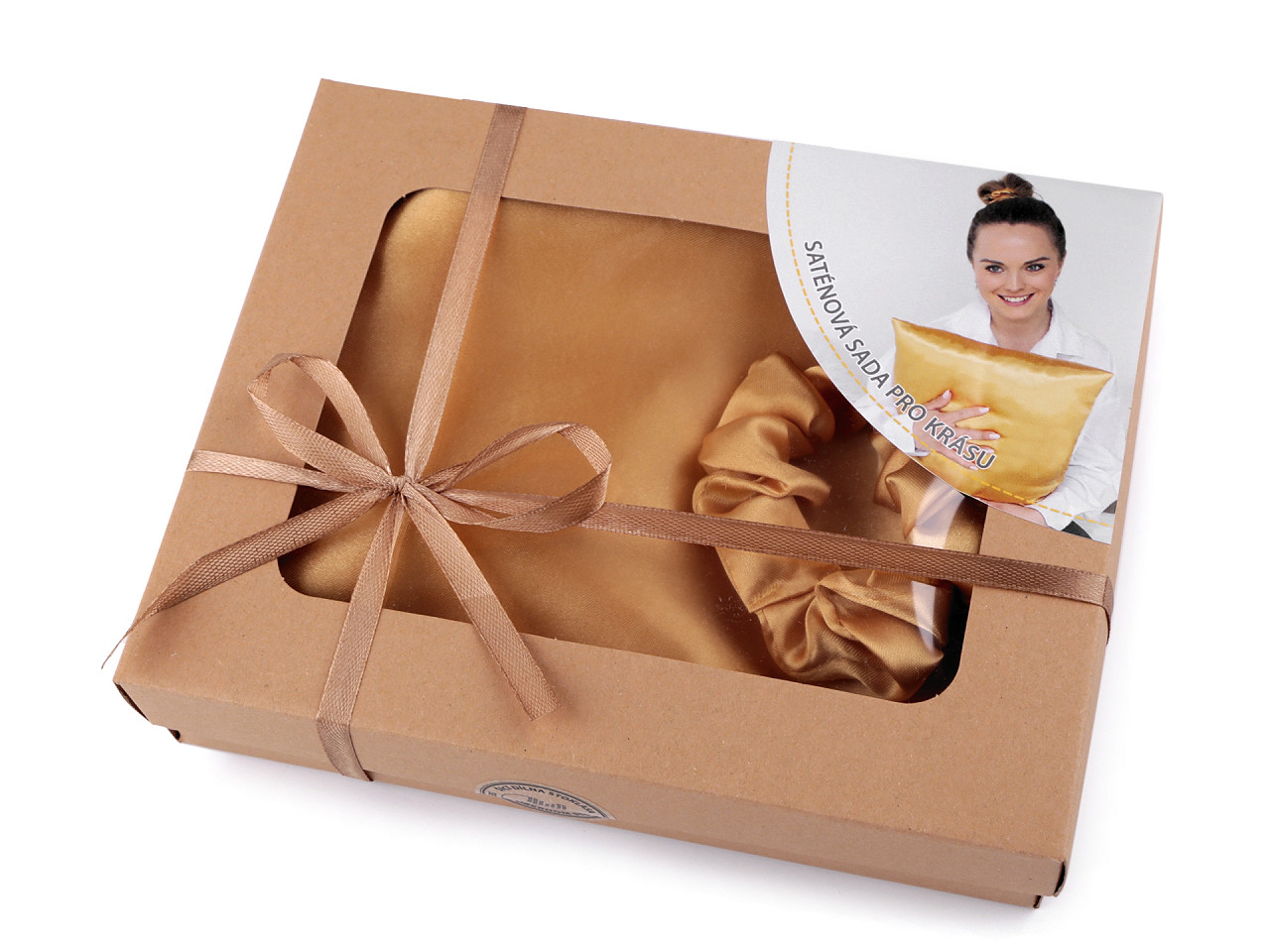 Set de dormit, fata de perna din satin si elastic de par - Roșu (1 Bucată)